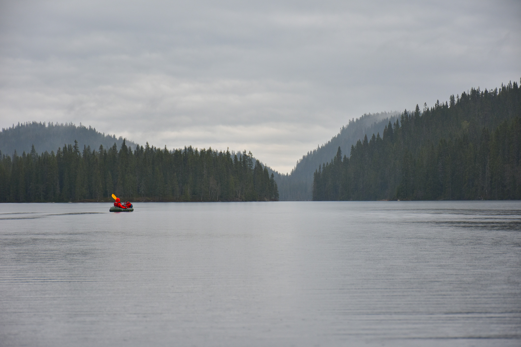 Gjennom Nordmarka i packraft