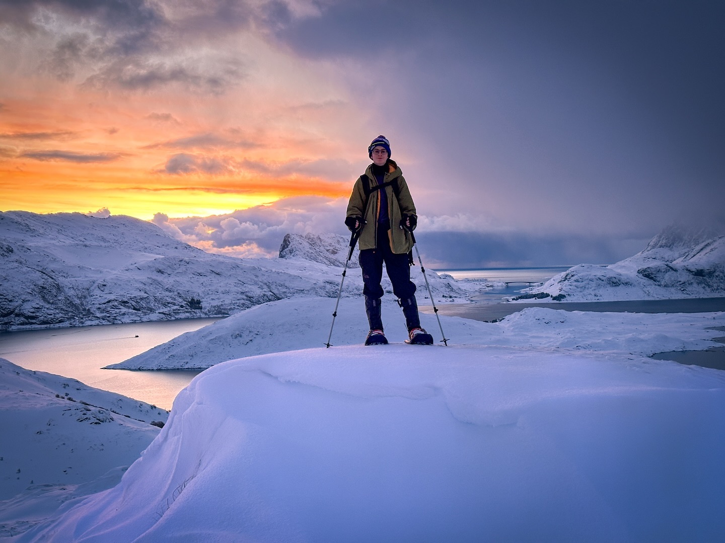 From Reine: Winter Hike to Ryten (Moderate)