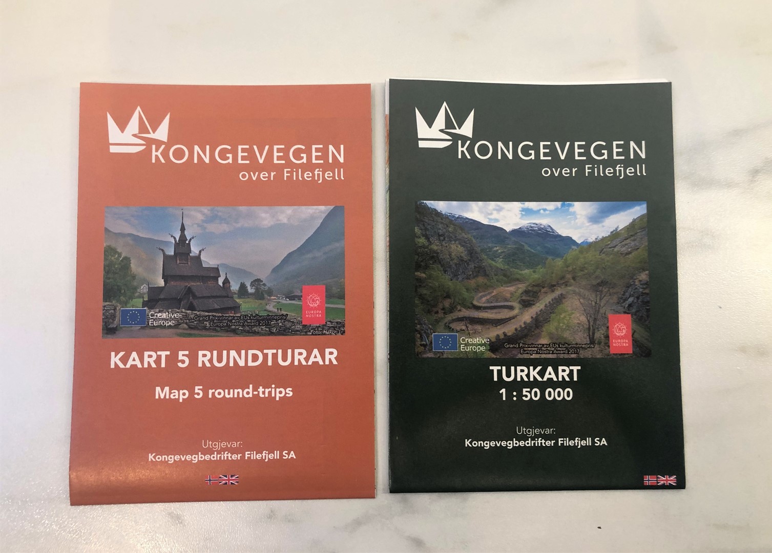Kongevegen begge karta